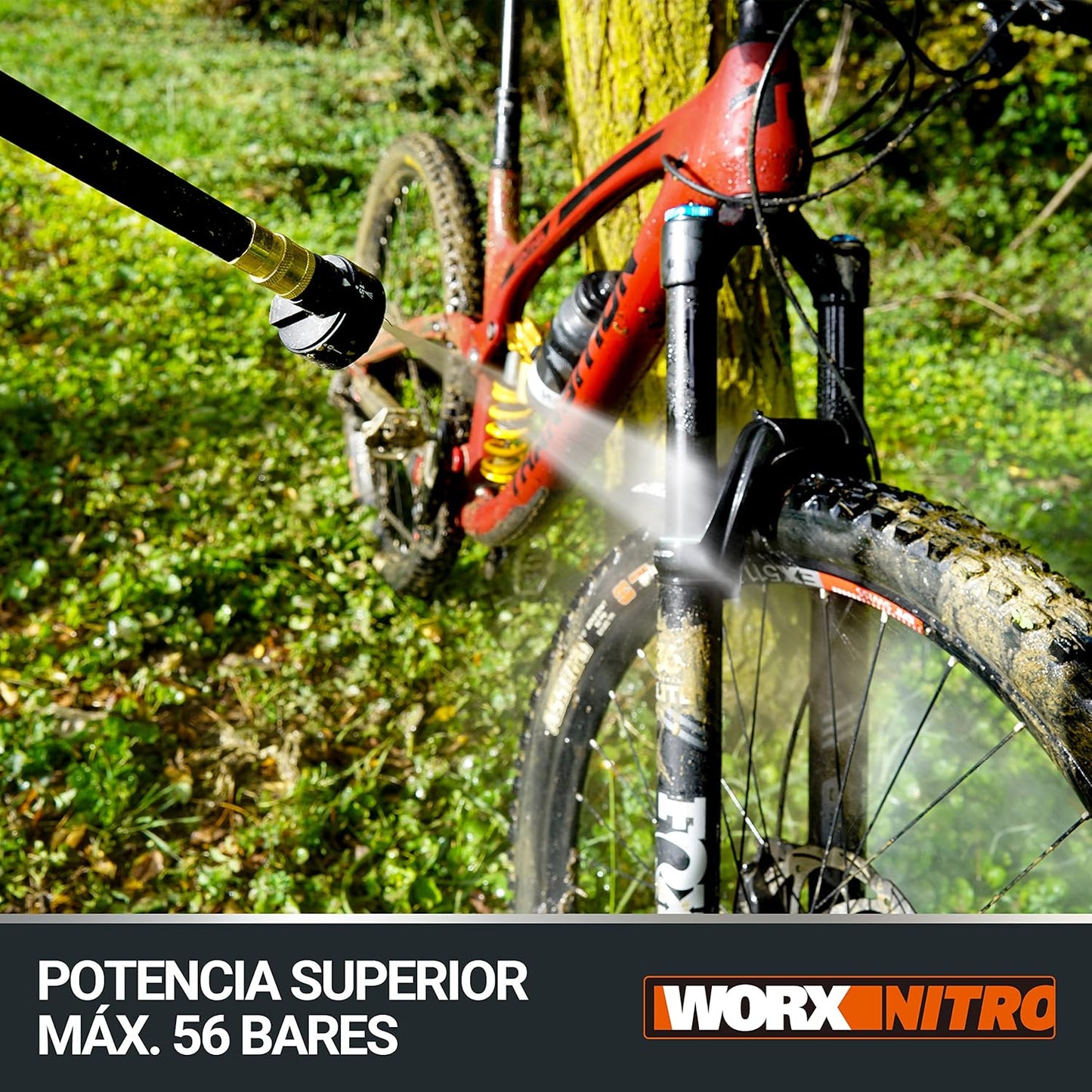 HIDROLIMPIADORA WORX NITRO HYDROSHOT 24V - MOTOR BRUSHLESS 56 BAR CON BATERÍA 4.0Ah Y CARGADOR