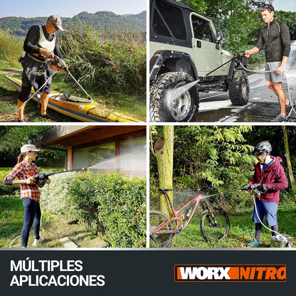 HIDROLIMPIADORA WORX NITRO HYDROSHOT 24V - MOTOR BRUSHLESS 56 BAR CON BATERÍA 4.0Ah Y CARGADOR