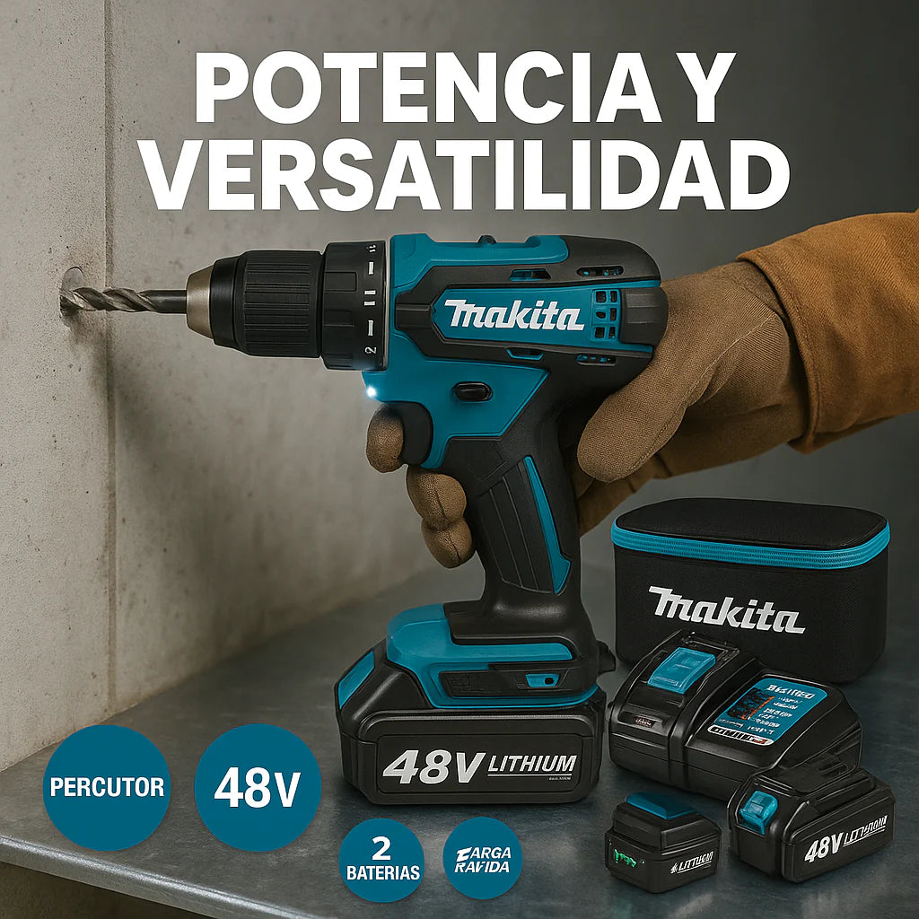 [2X1 OFERTA BLACK FRIDAY] - KIT TALADRO INALÁMBRICO y IMPACTO + 26 ACCESORIOS TT + 2 BATERIAS REGALO
